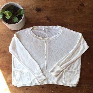 Loft Medium White Cardigan Sweater